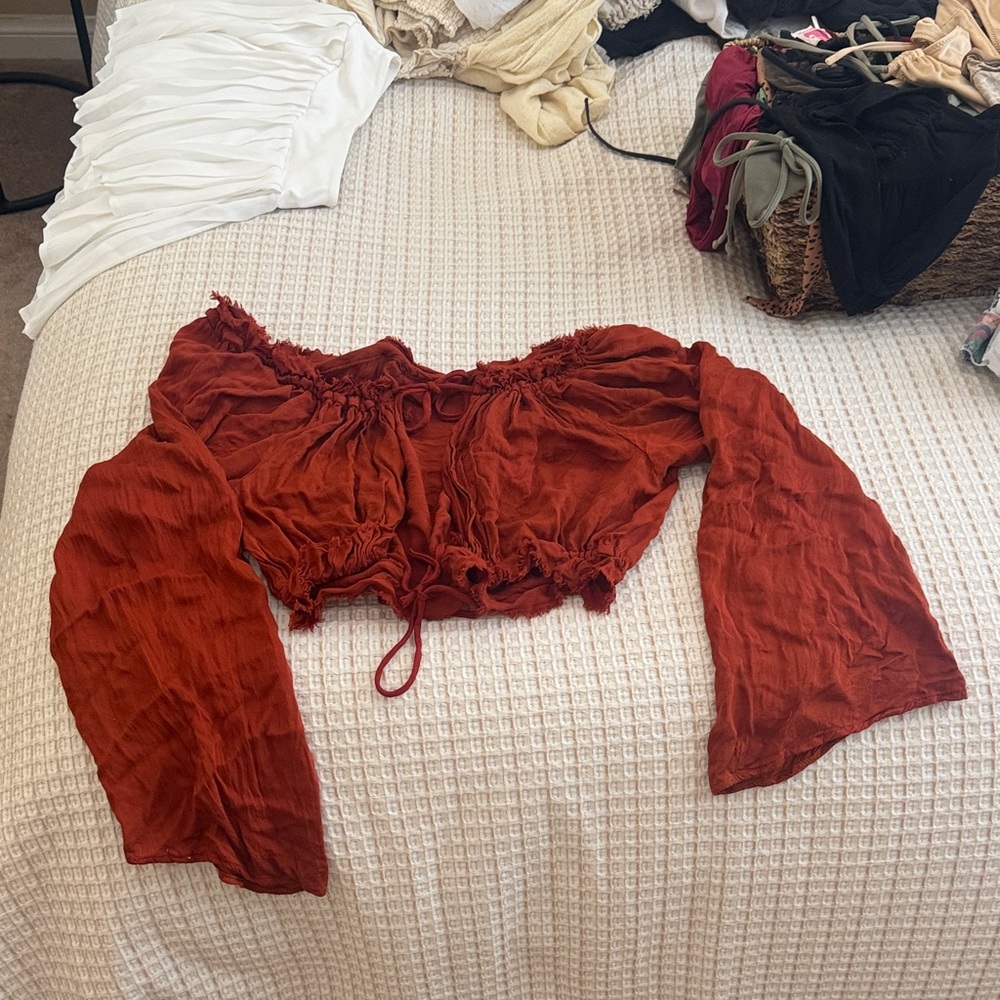 Rust Off-Shoulder Women's Top